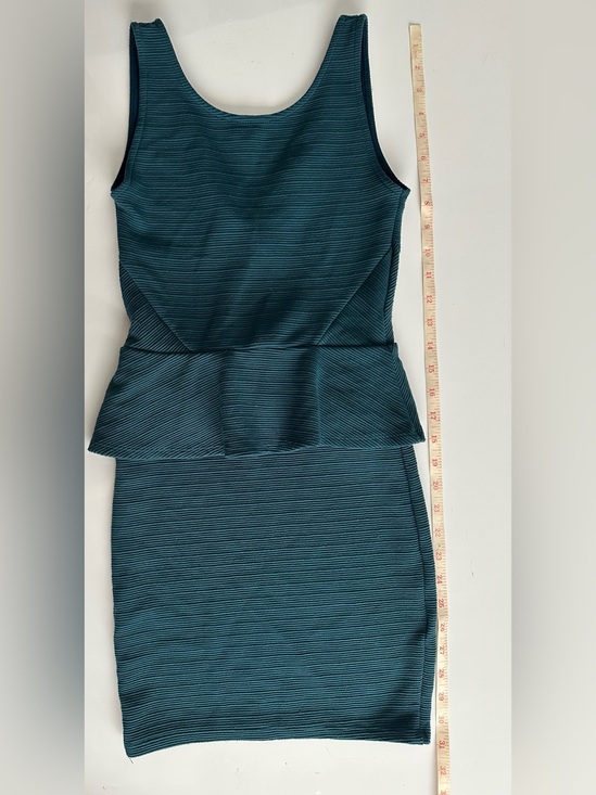 H&M Dresses & Skirts - H&M Peplum Mini Dress Ribbed Solid Teal Jewel Green Size 4 S Sleeveless